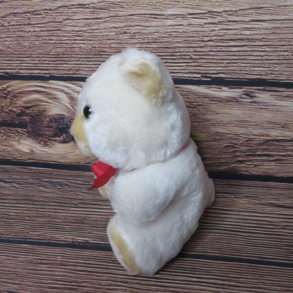 Cobbie Cuddlers White Bear Plush 8" Heart Stuffed - Vintage - Picture 4 of 8